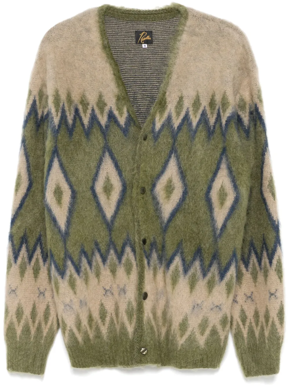 Needles patterned-jacquard cardigan - Verde