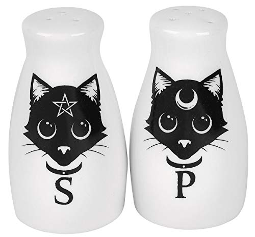 Alchemy England 1977 Gatti: Set Sale E Pepe Bianco-Nero, Porcellana