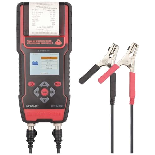 Voltcraft Vc-Bt12/24-Print Tester Batteria Per Auto 12 V, 24 V Prova Batteria 243 Mm X 110 Mm X 59 Mm