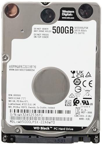 Wd Black Mobile 500 Gb Sata 6 Gb/S 7 Mm