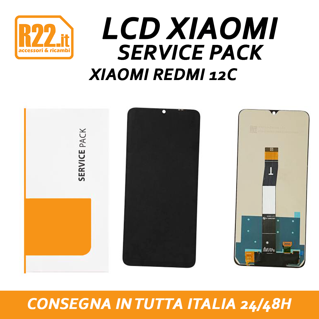 Xiaomi Schermo LCD con Vetro Touchscreen per Xiaomi Redmi 12C ORIGINALE