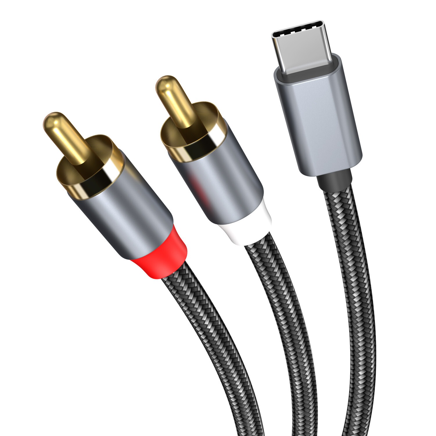 Cavo Audio da RCA a USB-C – Cavo Audio USB-C a 2 RCA Maschio –  Splitter - 1,2m