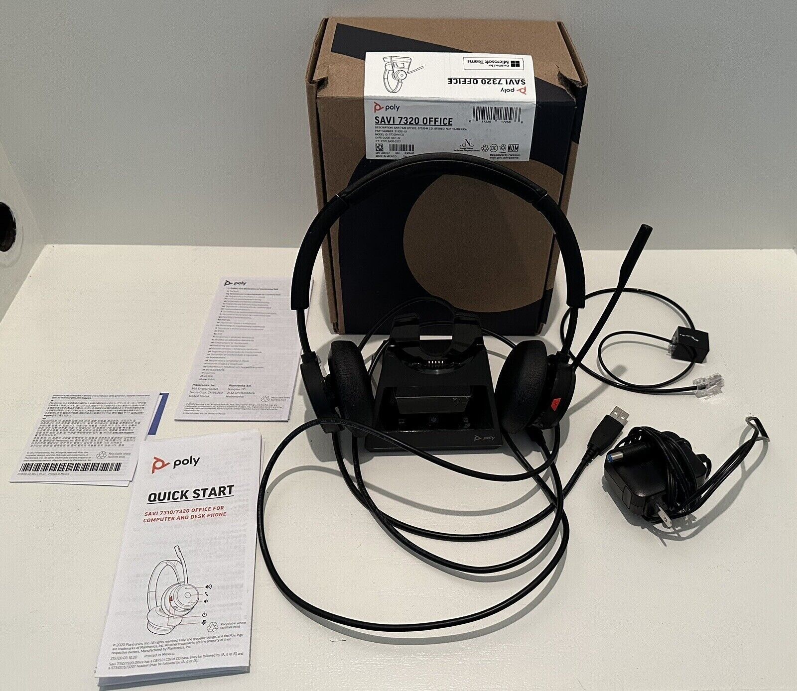 Poly Savi 7320-M Stereo senza Fili Telefono, PC Cuffie S7320-m CD Ms Squadre