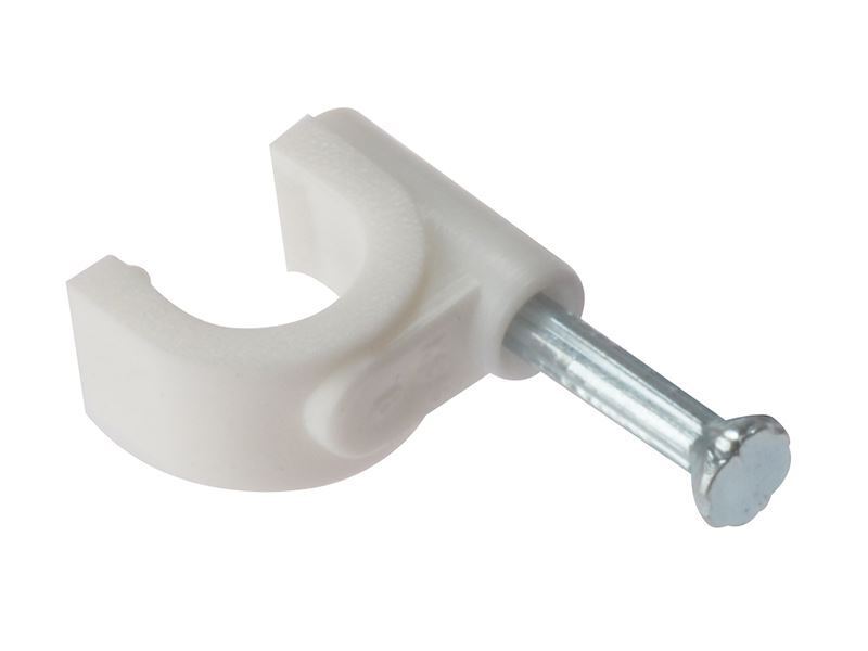 ForgeFix - Cable Clip Round White 9-11mm Box 100