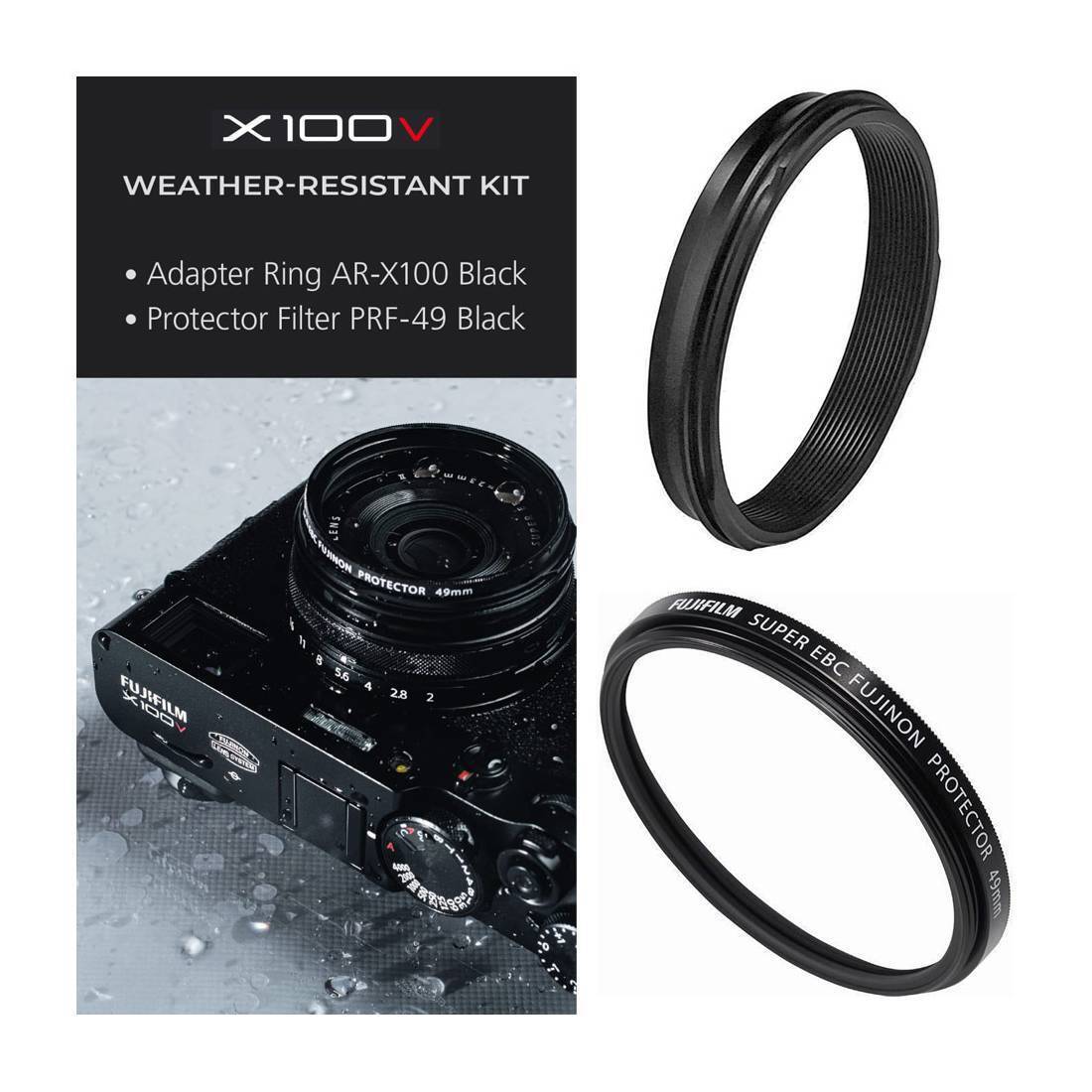 Fujifilm X100V Kit PRF-49 filtro adapter ring AR-X100 Black 4007244