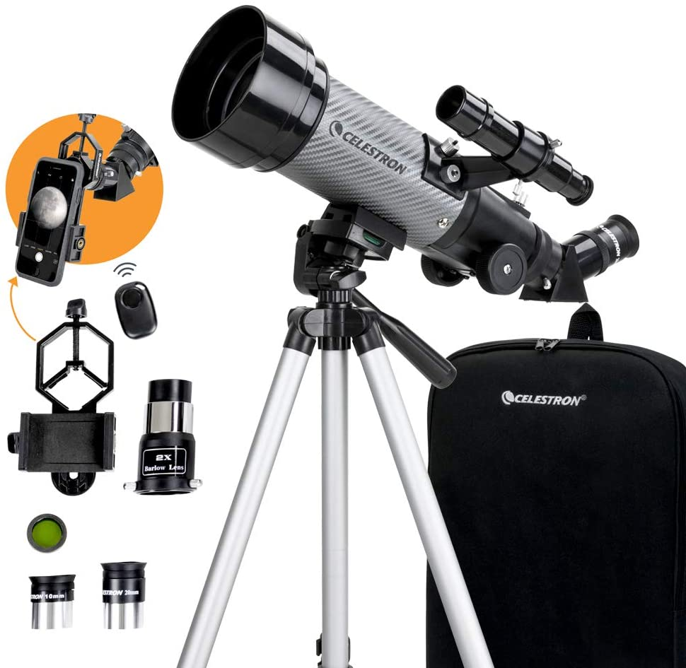 Telescopio portatile da viaggio TravelScope 70 DX con adattatore per smartphone