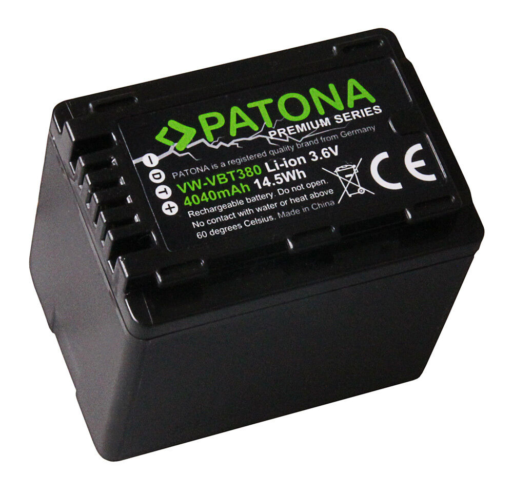 Batteria PATONA VW-VBT380 VW-VBK360 per Panasonic HDC-SDX1 HDC-TM25 SDR-H85 T50