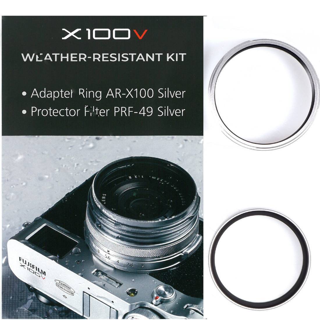 Fujifilm X100V Kit PRF-49 filtro adapter ring AR-X100 Silver 4007245