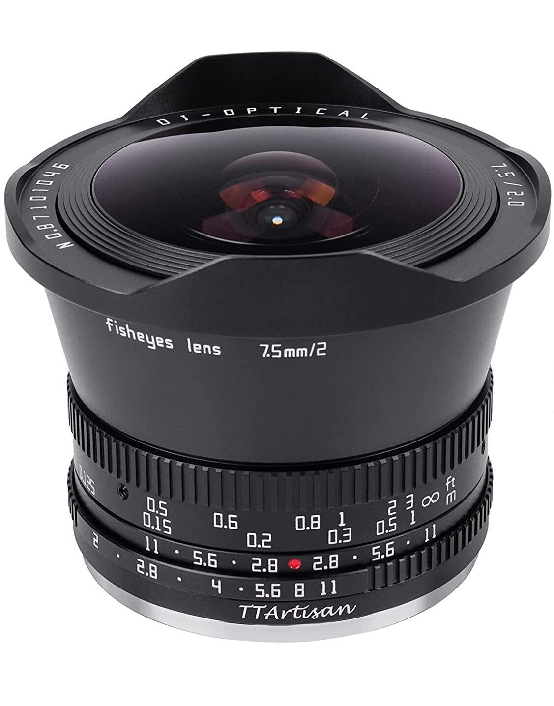 Ttartisan 2/7.5mm Black Fisheye F. Canon EOS R Aps-c (1726933707)