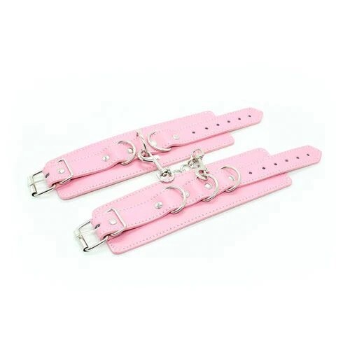 Polsiere manette in ecopelle rosa bondage gioco erotico BDSM fetish sex toy
