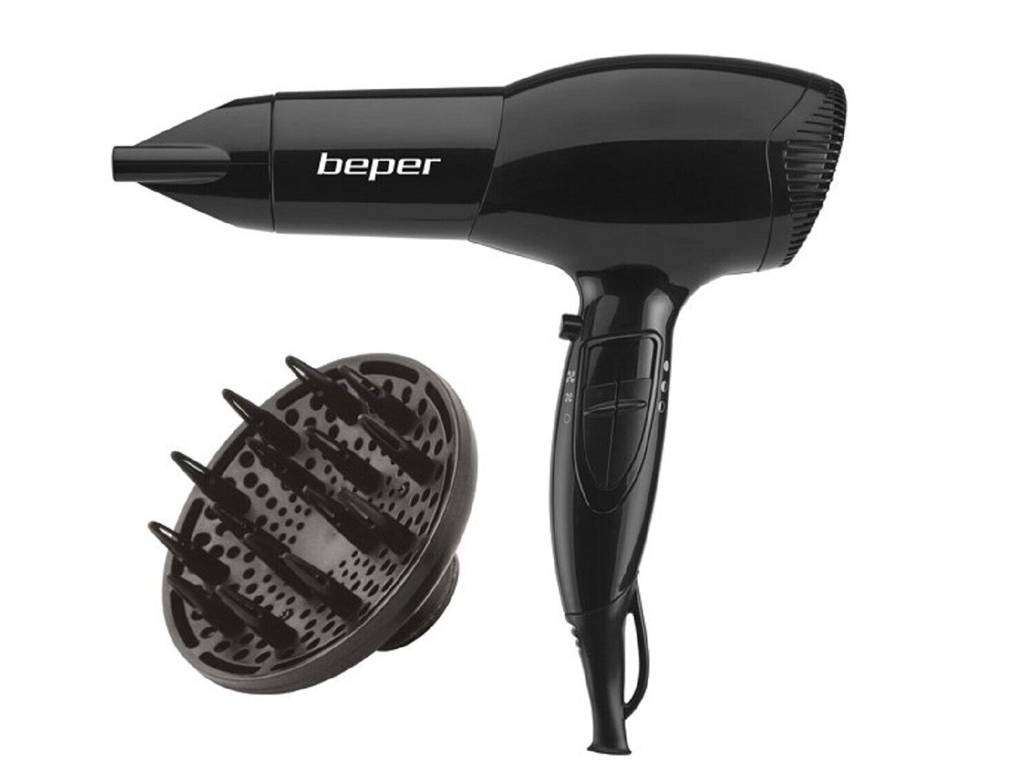 Phon Asciugacapelli 2000 Watt 2 Velocità Nero 40.979