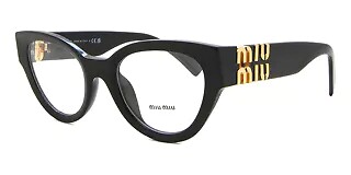 Occhiale da vista Miu Miu 01V 1AB1O1 nero forma cat eye  in celluloide