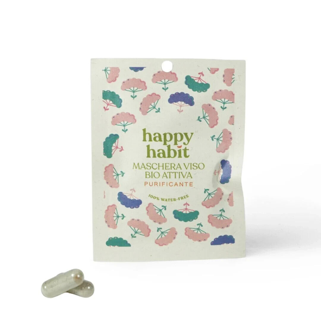 Happy Habit Maschera Viso in Polvere Bio Attiva Purificante Vegan 2 Capsule