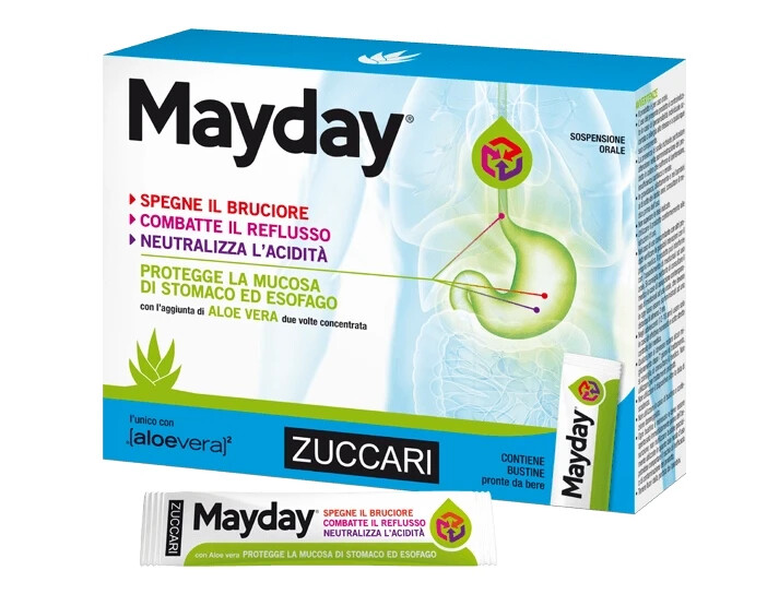 ZUCCARI MAYDAY 24 Bustine Per il Trattamento Del Reflusso Gastro-Esofageo