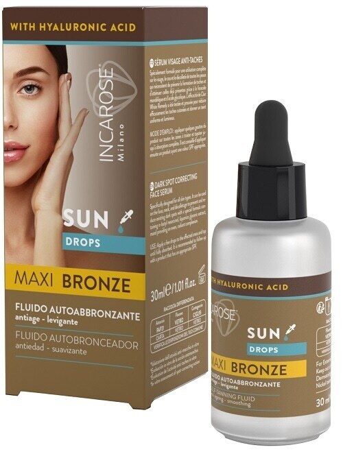 Incarose Maxi Bronze - Sun Drops Fluido Abbronzante Viso, 30ml