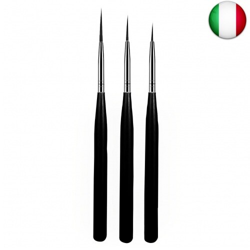 3 Pezzi Pennelli per Unghie, Pennelli per Nail Art, pennello Sottile Nail Art
