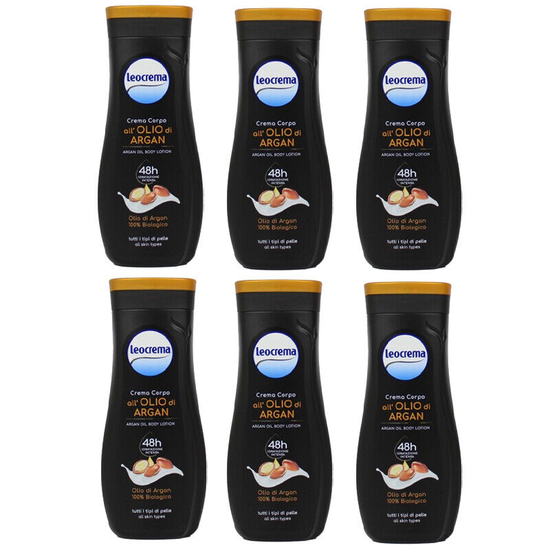 LEOCREMA Crema Corpo Body Lotion all'olio di argan 250ml creme NUOVA - pz6