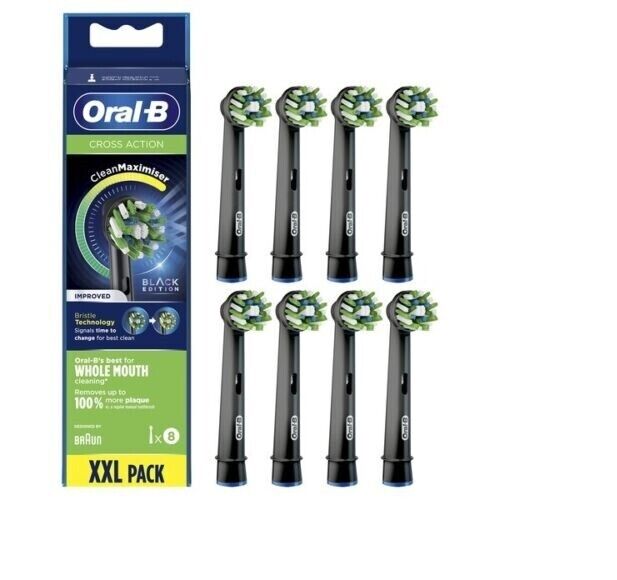 Oral-B CrossAction 8 Testine Di Ricambio BLACK EDITION