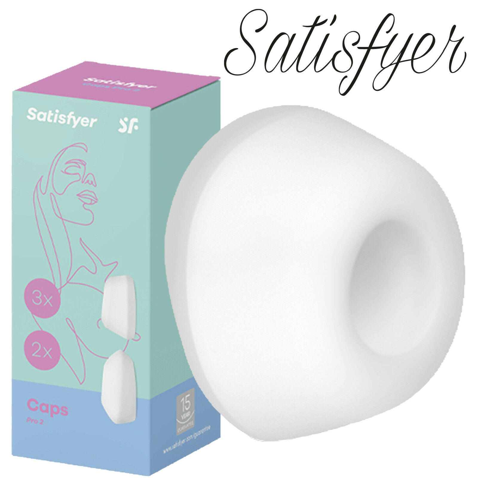 Satisfyer Pro 2 Caps x5 Tips Testine 5 Cuscinetti Intercambiabili Silicone Clit