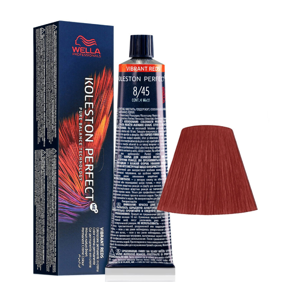 Wella Koleston Perfect Me+ Vibrant Reds 8/45 Biondo Chiaro Rame Mogano 60ml
