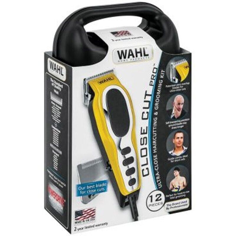 WAHL CLOSE CUT PRO YELLOW TOSATRICE TAGLIACAPELLI CLIPPER FILO KIT COMPLETO