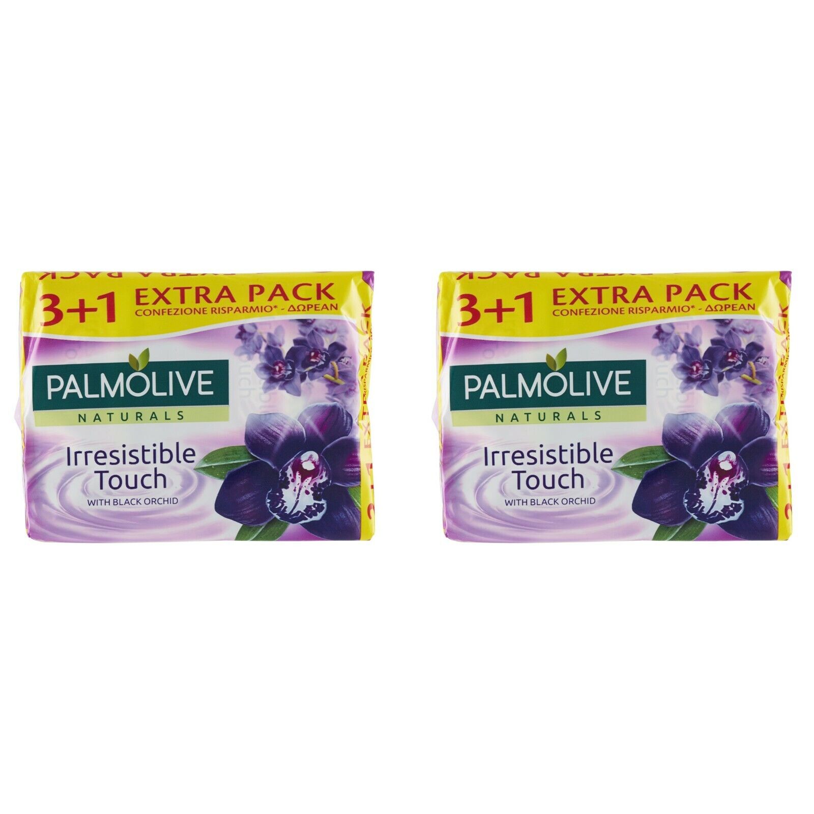 8 saponette PALMOLIVE IRRESISTIBLE TOUCH con BLACK ORCHID sapone corpo 90gr