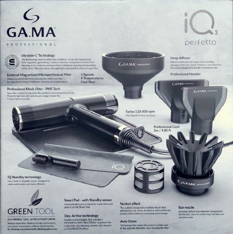 GAMA PHON IQ3 ASCIUGACAPELLI NERO