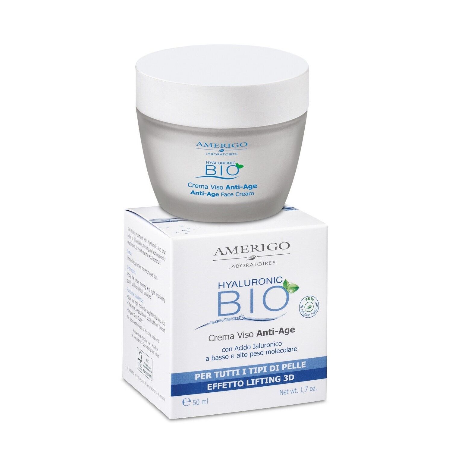 Amerigo Hyaluronic Bio Crema Viso Anti-Age Lifting 3D 50ml