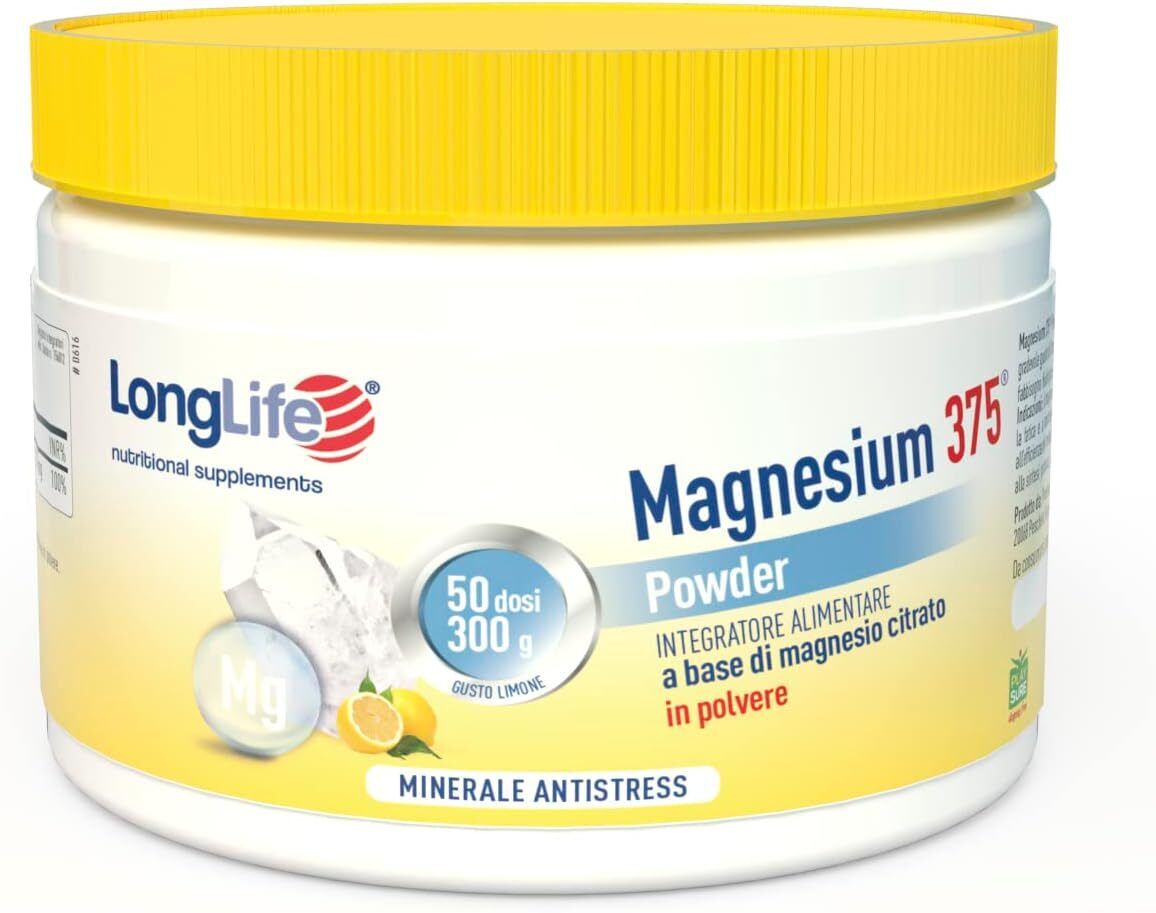 LongLife Magnesium 375 Powder | Integratore di magnesio citrato in polvere