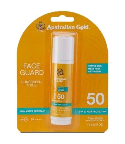 Australian Gold SPF50 Face Guard Sunscreen Stick Solare Stick Viso, 14g