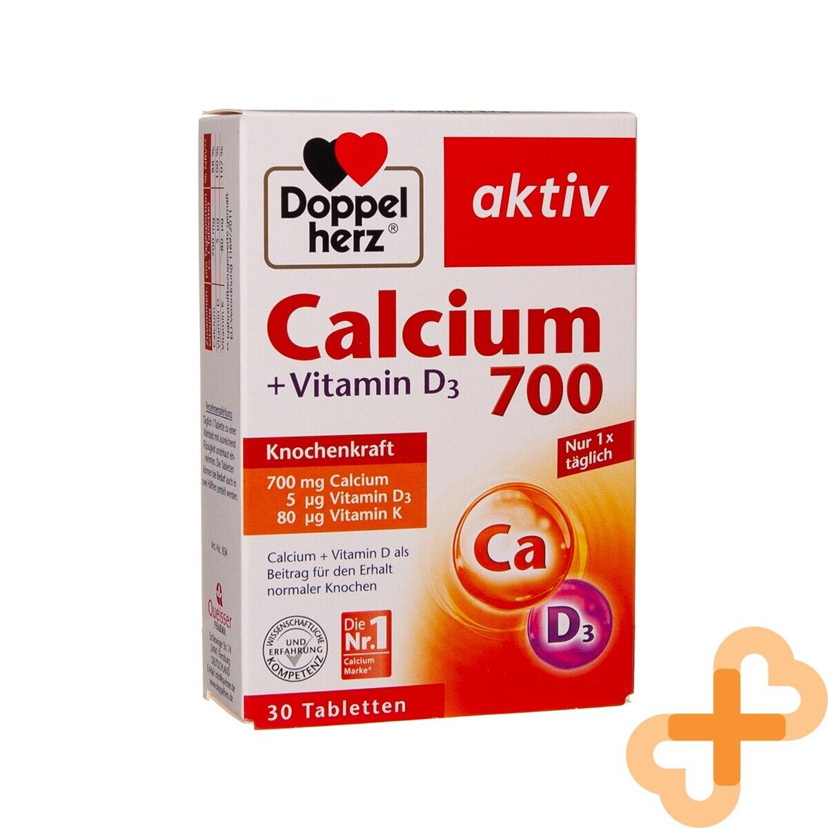 DOPPELHERZ Aktiv Calcium 700 + Vitamina D3 per ossa e denti 30 capsule