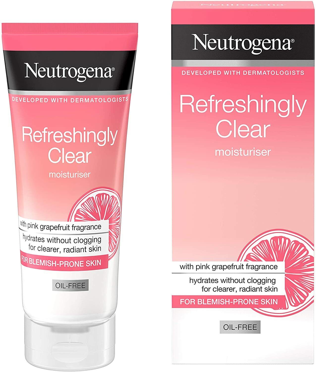 Neutrogena Rinfrescante Trasparente senza Oli Moisturiser Con Pompelmo Rosa 50ml