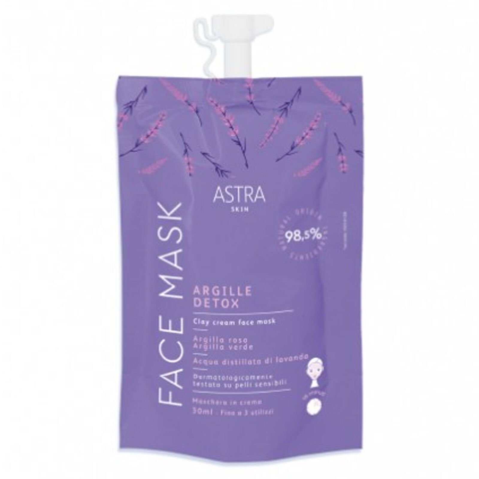 ASTRA SKIN MASCHERA VISO ARGILLA DETOX 30ML PER PELLI GRASSE E IMPURE