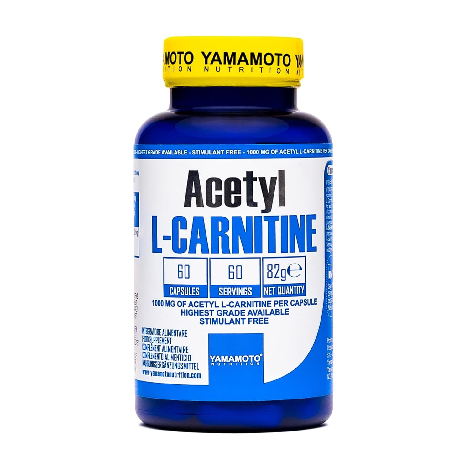 YAMAMOTO NUTRITION Acetyl L-CARNITINE 60 Capsule Integratore Acetil L-Carnitina