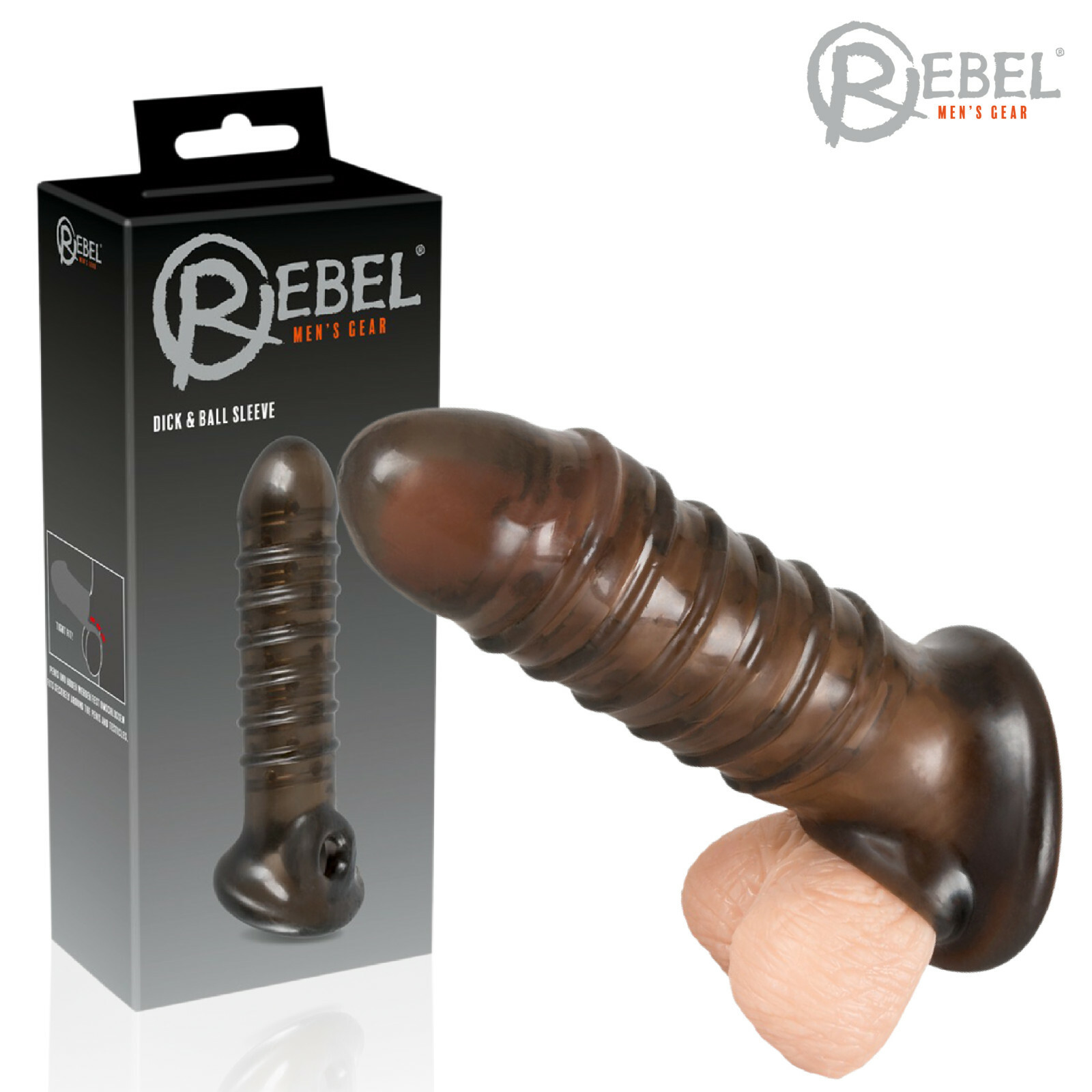 Rebel Penis Sleeve Dick & Ball Guaina Pene e Testicoli Silicone Morbido Sex Toy