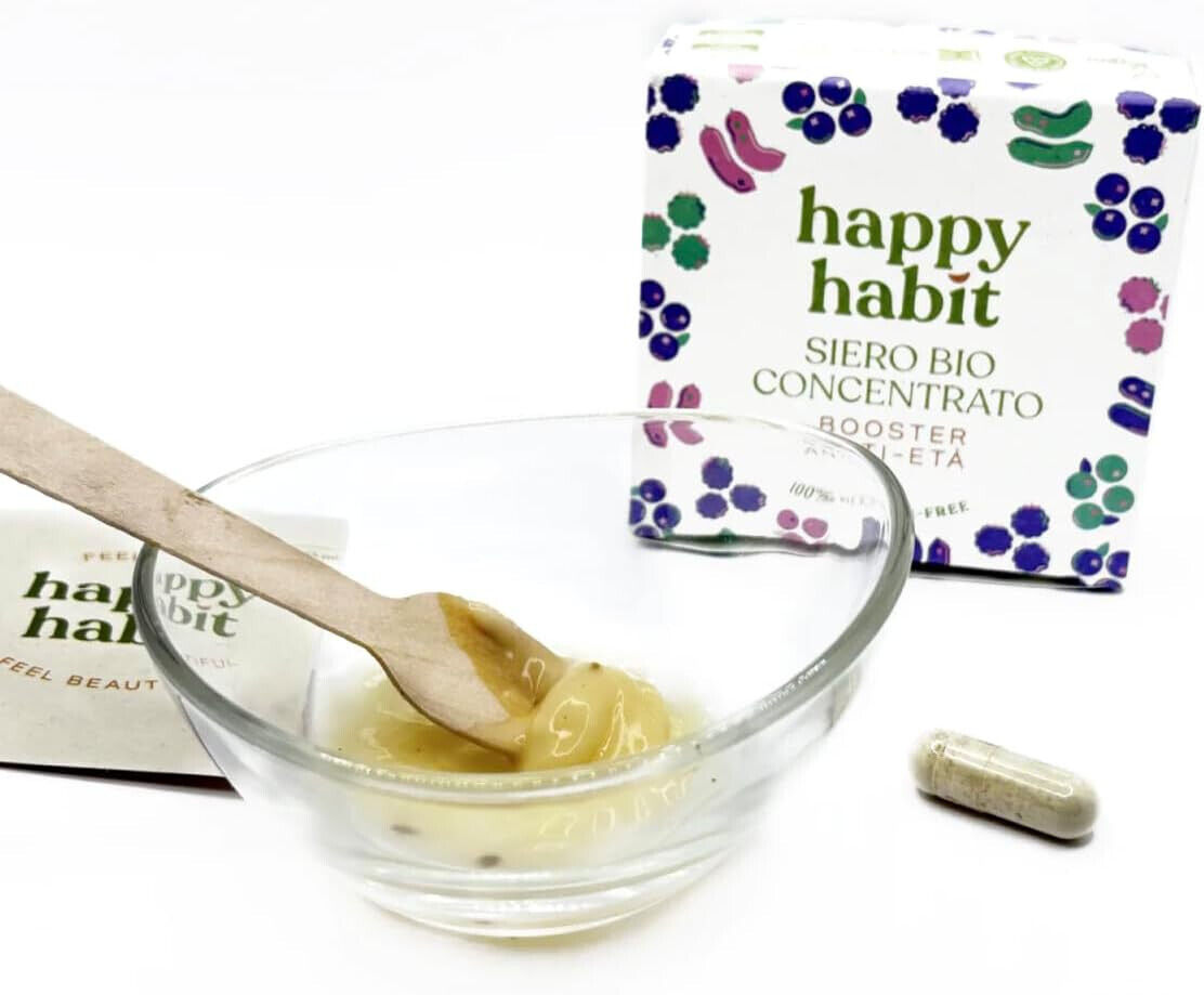Happy Habit Happy Habit Siero Viso Booster Anti-Età trattamento Vegano 5 Capsule