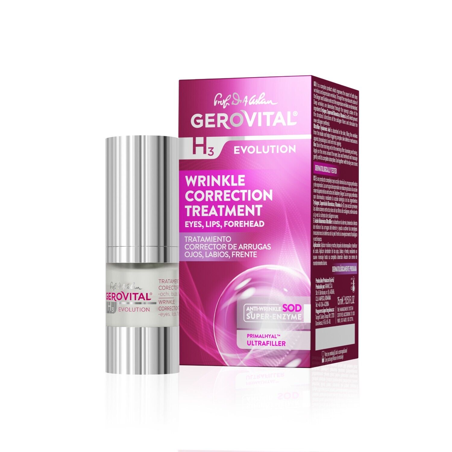 Siero Antirughe Contorno Occhi, Labbra e Fronte, Gerovital H3 Evolution