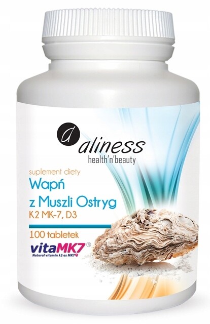 Aliness, calcio Oyster shell con K2 MK7 e D3 / 100t