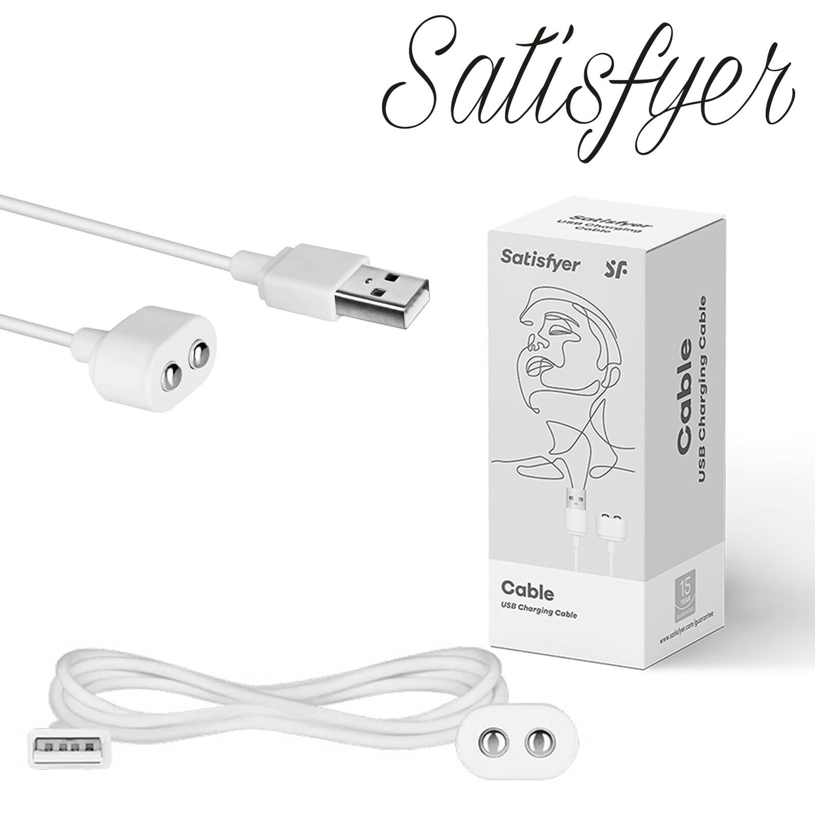 Satisfyer USB Charging Cable White - Cavo di Ricarica CARICABATTERIE per Sex Toy
