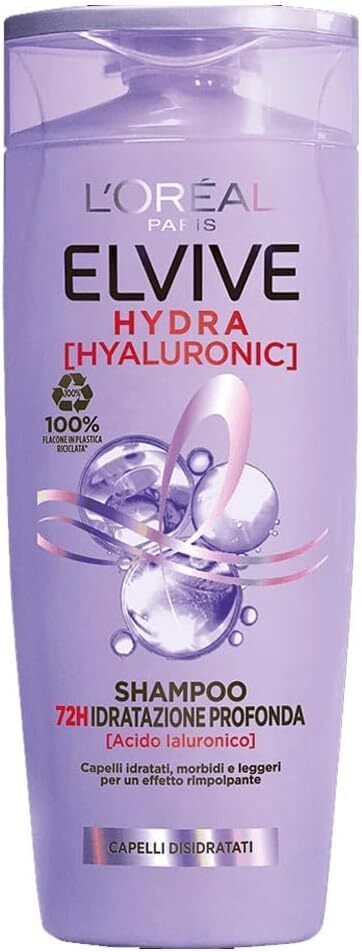 L'ORÉAL AA429500 ELVIVE HYDRA HYALURONIC - SHAMPOO 72H IDRATAZIONE PROFONDA, 400