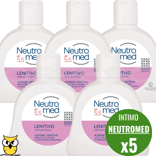 NEUTROMED DETERGENTE INTIMO PER DONNA PH 5.5 AZIONE LENITIVA 200ML 5 PEZZI