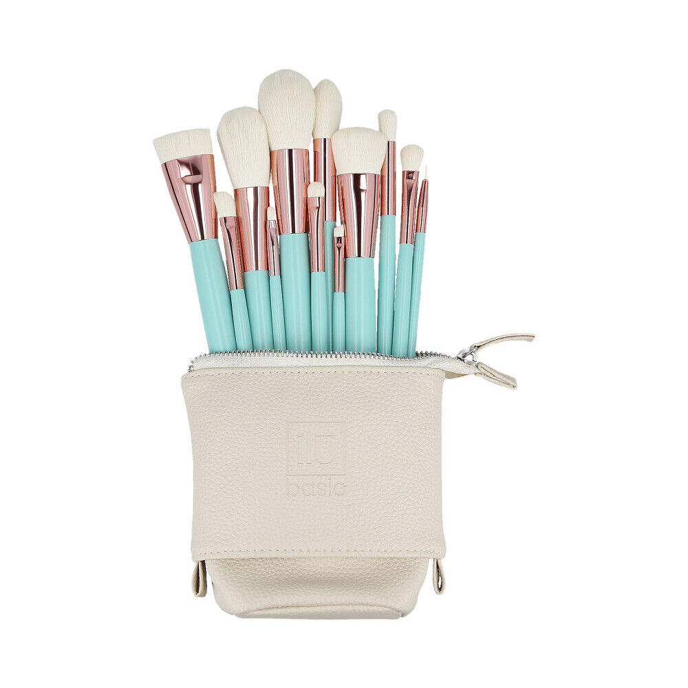 ilū Makeup Brushes 12pz + Case Set Turchese - set di pennelli
