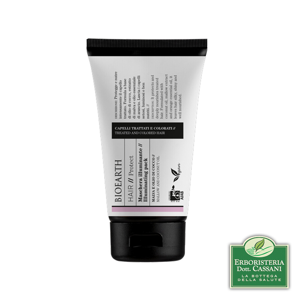 Bioearth Hair Maschera per capelli decolorati illuminante protegge piastra phon