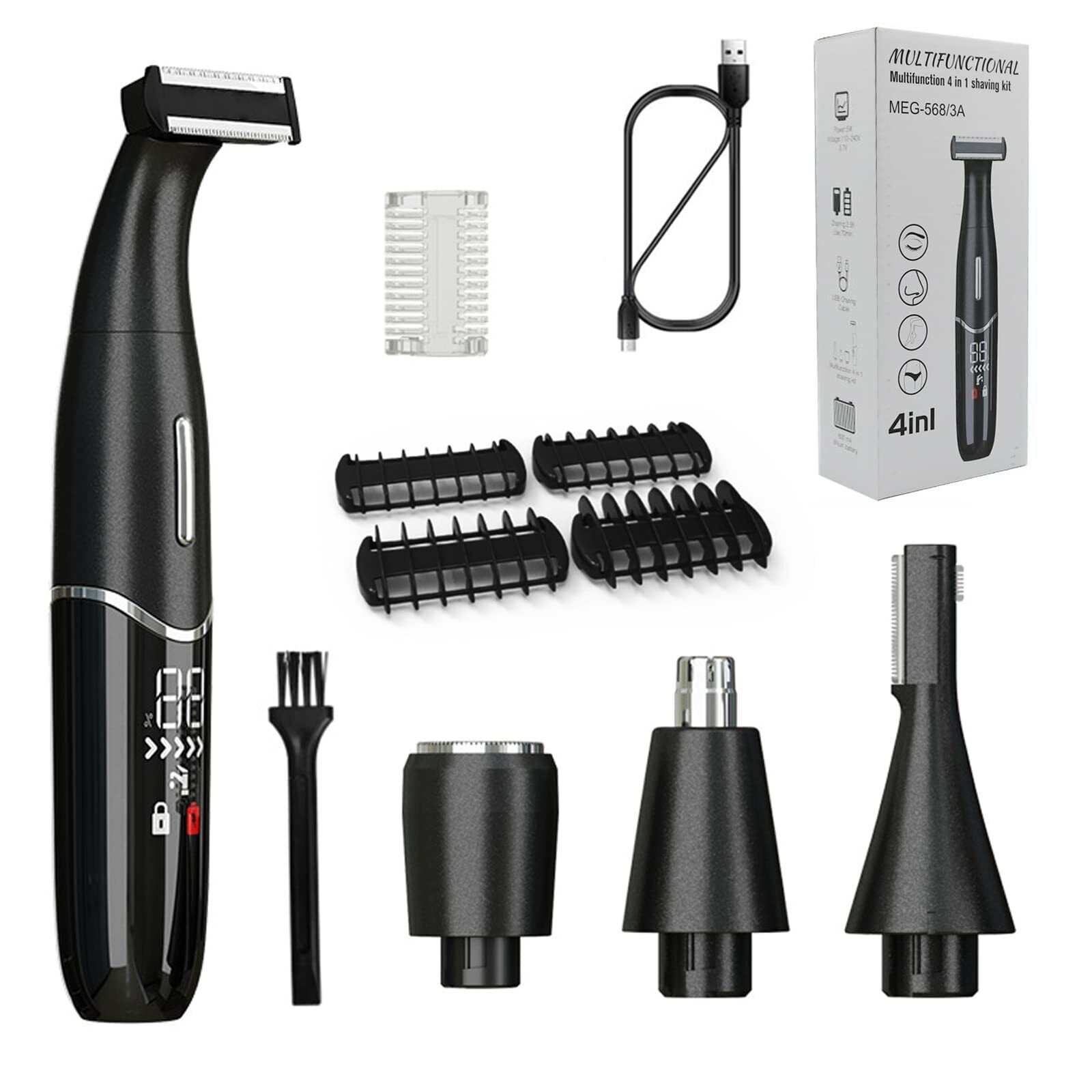 OBEST 4-in-1 Macchina Elettrica Ricaricabile per Depilazione Maschile (n5Q)