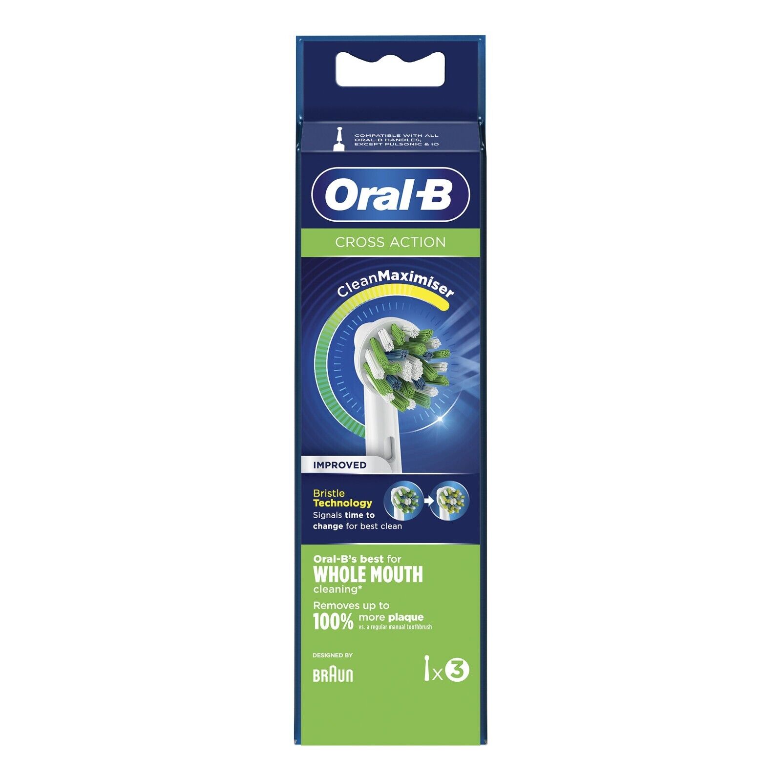 Oral-B Clean Maximiser Cross Action Testine Spazzolino Elettrico,3testine