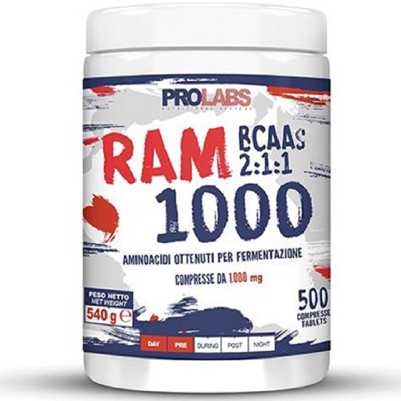 Prolabs - Ram 1000 - 500 cpr da 1 g - Aminoacidi Ramificati Bcaa con Vitamina B6
