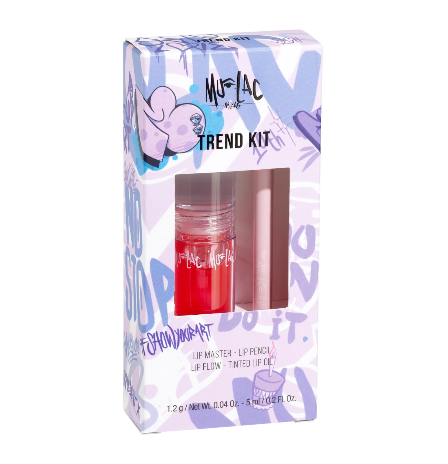 Mulac Cosmetics TREND KIT matita labbra e olio labbra semi trasparente Vegano
