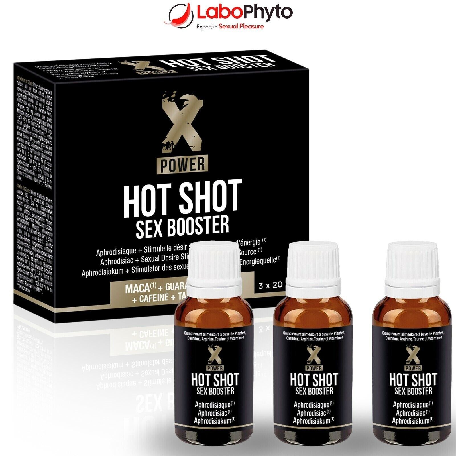 LaboPhyto gocce AFRODISIACHE migliora LIBIDO drops Hot Shot Sex booster 3x 20 ml