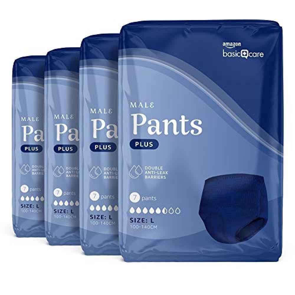 (TG. Plus L) Amazon Basic Care Slip Assorbenti Plus L per Uomo – 28 unit , 4 c