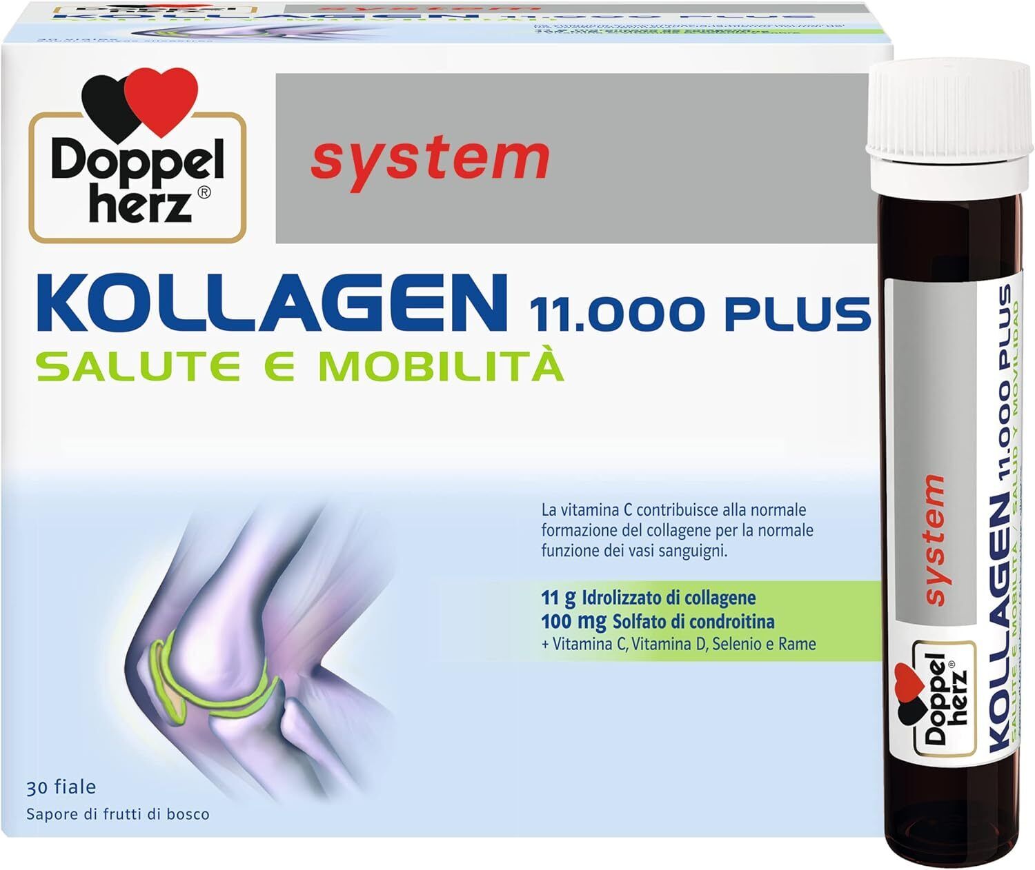 Doppelherz system KOLLAGEN 11000 PLUS Integratore Ossa Articolazioni 30 Fiale